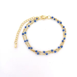 Bracelet océan - acier inoxydable doré et bleu