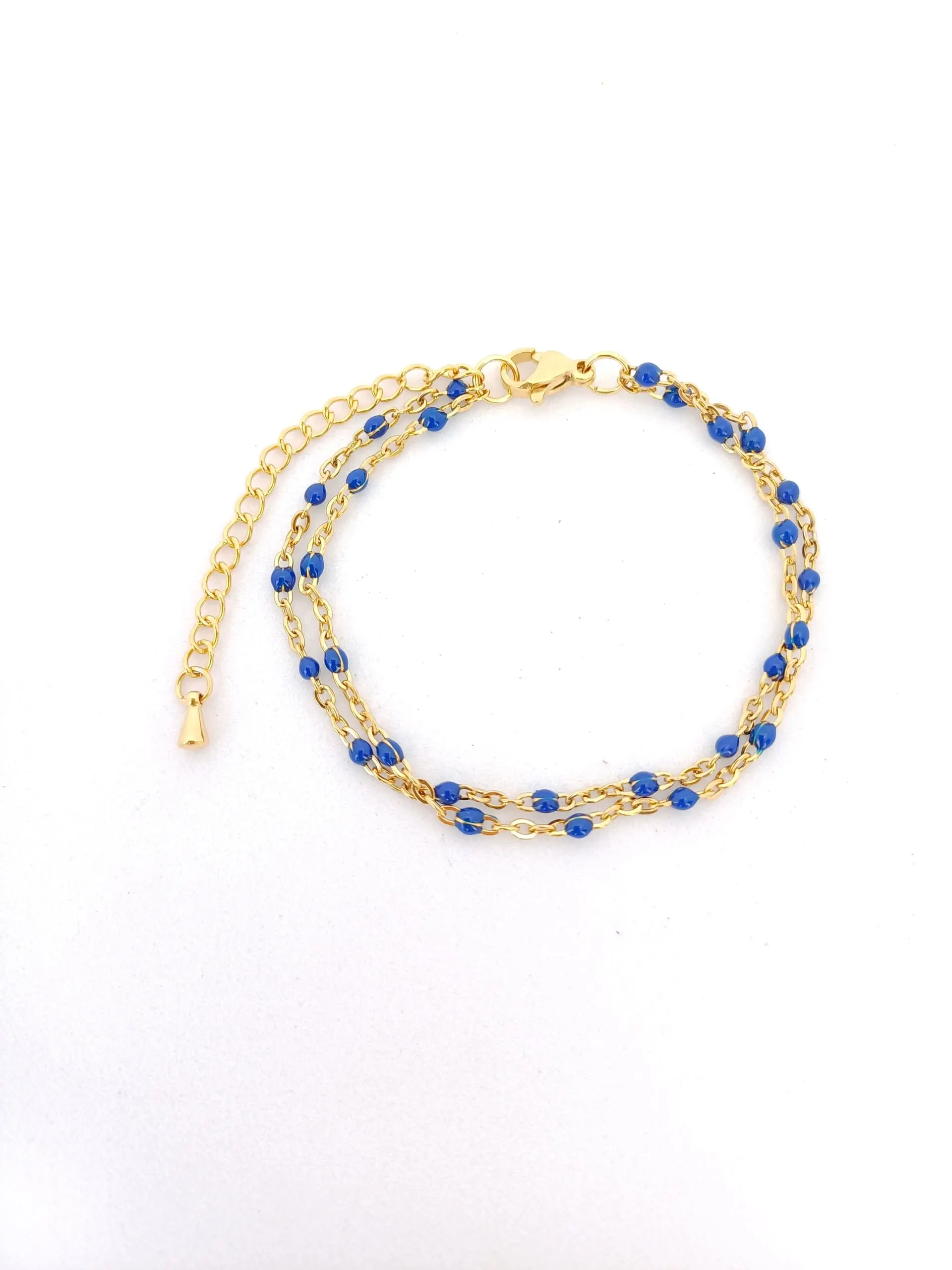 Bracelet océan - acier inoxydable doré et bleu